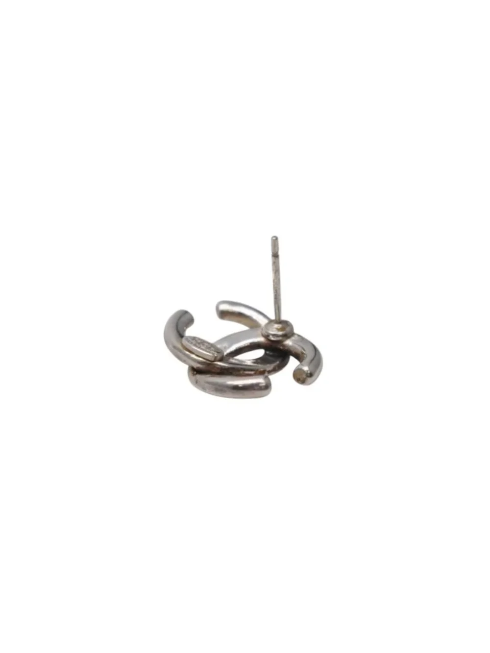 Chanel CC Logo Earrings Silver Color 01